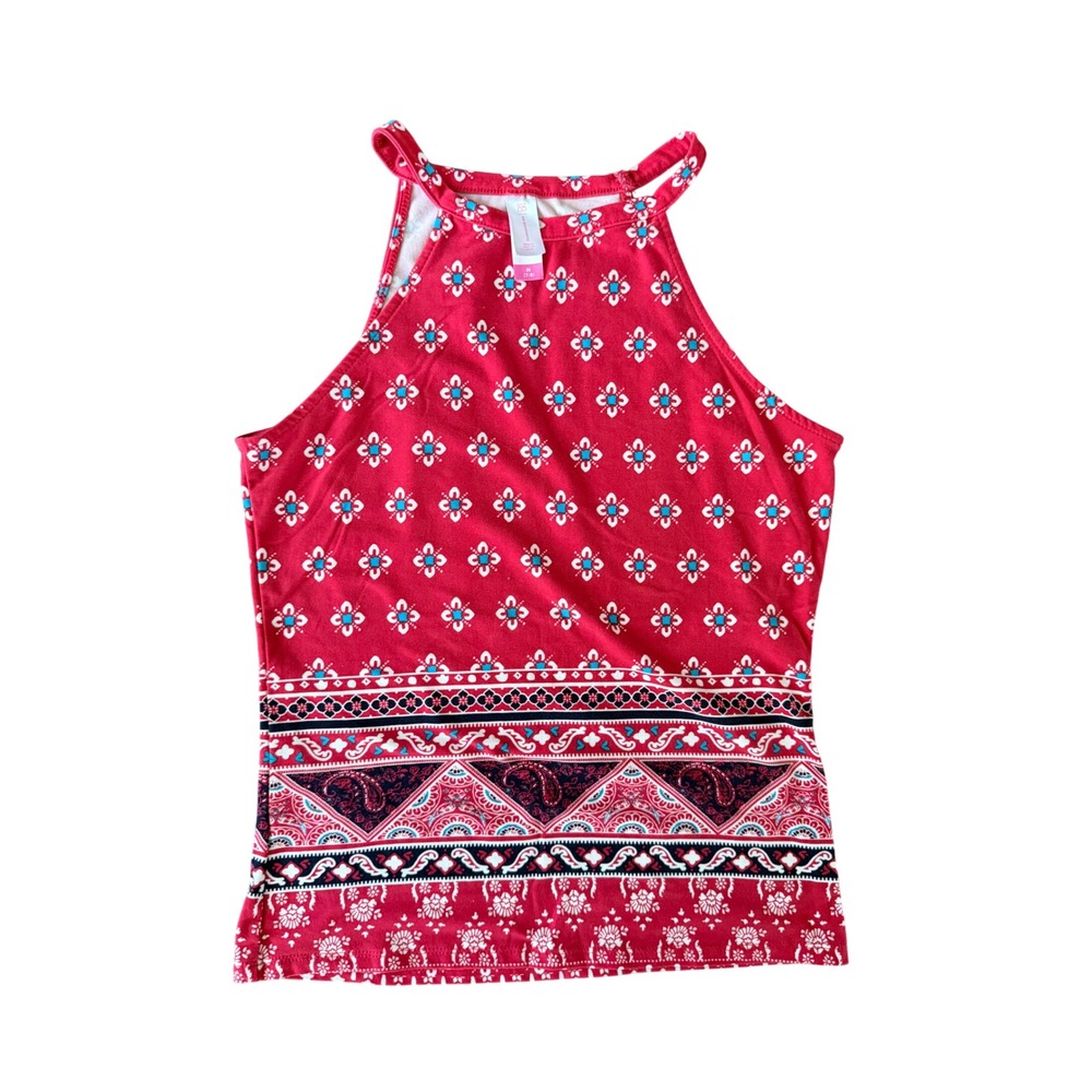 No Boundaries Women's Junior M (7-9) Red Hi Neck Tank Top | SKU 1099